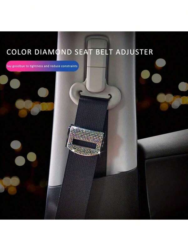 1pc/2pcs Automotive Supplies With Diamond Inlay, Interior Accessories, Straps, Limit Adjusters, Safety Belts, Fixed Anti-Skid Clips