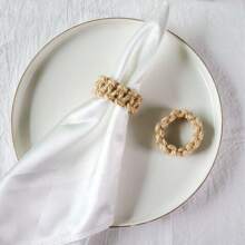 Macrame Jute Rope Napkin Holder Ring Garland Farmhouse Rustic Country Decor , Prayer Wall Hanging Decor Napkin Rings Weddings Home Decor, Wooden Ring Napkin Rings For Table Decor, Easter Farmhouse Napkins Rings For Boho Table Decor, Spring Banquet, Wedding, Holiday Dinner Party