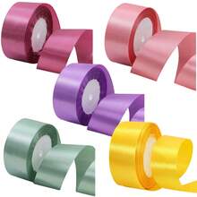 5 件/套 1.5 英寸宽缎带，适用于 DIY 玫瑰、万圣节、圣诞节和礼品包装、丝带装饰、蛋糕礼品包装、婚礼派对蝴蝶结、工艺品、缝纫、刺绣 - 彩色 - 查看 19