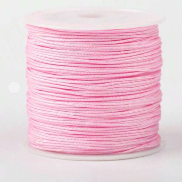 1 peça de cordão de contas rosa não elástico, cordão de linha colorida para artesanato, para fazer joias, pulseiras, colares, contas de artesanato faça você mesmo, cordões de contas para artesanato