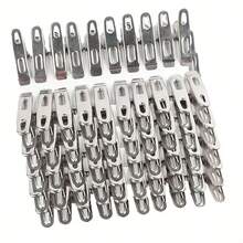 100Pcs/Set Stainless Steel Clothes Drying Clips Non Slip Windproof Underwear Socks Metal Clips - Silver - View 5