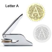1 件不锈钢压花印章，巴洛克风格 26 个字母 A-Z 首字母系列，带花卉图案，手持式图书馆印章，首字母压花印章，婚礼压花印章，纸质压花印章，适用于书籍、信封、婚礼请柬和图书馆材料学校用品，返校
