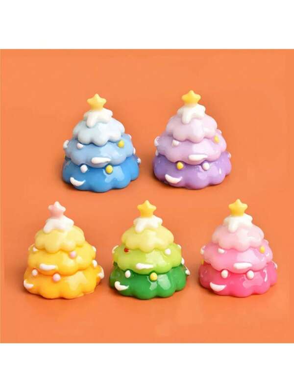 Miniature Ombre Color Tree Cake Fake Food, Cream Resin DIY Small Accessories, Scene Decor
