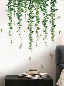 2 Pcs Creative Tree Vine, Dragonfly Wall Decal - Traditional Style Waterproof Decal Sticker For Living Room, Bedroom And Kitchen Decoration - Home Wall Decor | Vibrant Room Decor | DIY Home Decor, Wall Sticker Home Decor Stickers