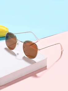 1 PC Teen 14-16Y Metal Round Frame Fashion Gold Eyeglasses For Holiday Outing, Costume Matching - Multicolor - View 13