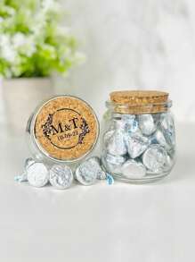 1 peça/3 peças Frasco de Armazenamento de Doces com Nome e Data Personalizados, Frascos Dispensadores, Frascos de Desejos, Frascos à Deriva, Frascos de Água Benta, Presentes de Casamento, Aniversário, Aniversário de Casamento, Lembrancinhas de Batismo