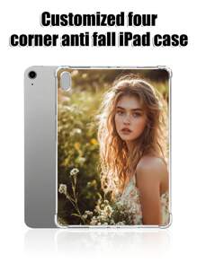 1pc Customizable IPad Protective Case, 4-Corner Anti-Drop Transparent Cover, Compatible With 11-Inch IPad, IPad Mini 4/5, IPad Pro 11-Inch (M4) 2024, IPad 10.2-Inch, Mi Tablet. DIY Creative Custom Text Shell, Personalized Gift With Photo For Yourself, Friends, Work, Birthday, New Year, Valentine's Day, Graduation, Back To School, Parents, Family