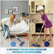 Spray Wet Mops For Hardwood Floors- MEXERRIS Microfiber Dust Dry Mop With 3 Microfiber Washable Pads Hard Wood Floor Mop With Sprayer Commercial Home Use For Wood Floor Laminate Ceramic Tiles