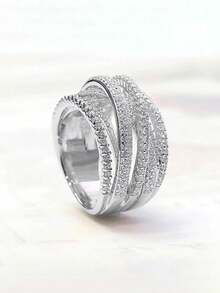 1枚925纯银复古线条缠绕戒指，男女皆宜，适合日常佩戴和派对配饰，高品质珠宝礼品 - 交叉 - 查看 5