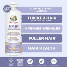 MaryRuth's Hair Growth Max Liposomal -Lustriva+ Biotin 10000mcg + Pumpkin Seed Oil - Thicker Hair -Lmprove Wrinkles & Fine Lines -15.22 Fl 0z - Almond Cookie - 查看 2