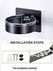 Soporte de pared para secador de pelo, organizador de baño para secador sin taladro, estante para plancha, tenaza, y otros utensilios de aseo