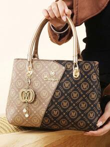 This Year's Popular Three Pieces Set Of Mother And Daughter Bags, Classic Large Capacity Women's Casual Handbag, High-End Temperament Women's Presbyopia Bag - Gold - View 3