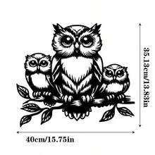 Metal Owl Sculpture - 1pc Decorative Iron Owl Wall Art For Garden, Patio, Living Room, Balcony - Outdoor Garden Patio Decorative Mural Fence Decoration, Indoor Home Wall Decor, No Electricity Required