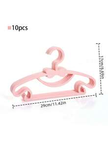 5件/10件/20件粉色儿童衣架，便携式展示衣架，塑料儿童夹克衣架，婴儿衣服收纳架 - 粉色 - 查看 3