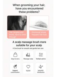 bunter, antistatischer großer gekrümmter Kamm mit rutschfestem Griff - sanfte Kopfhautmassage, Entwirren für alle Haartypen, ABS-Plastik-Zahndesign. Professioneller gekrümmter Entwirrkamm für schnelles Trocknen und Stylen