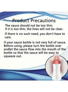 1 pieza Botella para exprimir salsa, recipiente rellenable a prueba de fugas para condimentos como ensalada, salsa de tomate, miel, mermelada, salsa de ostras, utensilios de cocina, artículos escolares