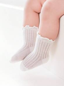 4 Pares de Meias de Algodão Sem Costura Respiráveis e Finas para Bebês, Primavera/Verão