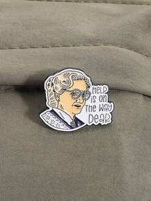 1pc Female Lawyer Letter Design Brooch, Niche Style Metal Badge, TV Series Peripheral Backpack For School Halloween - Multicolor - View 4