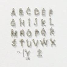 26pcs/Set A-Z Initial Alloy Rhinestone Charm Pendants For Women To DIY Earrings, Necklaces, Jewelry