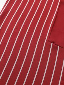 卡翁达男士套装卡夫坦服装圆领条纹印花长袖非洲复古男士套装传统服装 - 紅色 - 查看 9