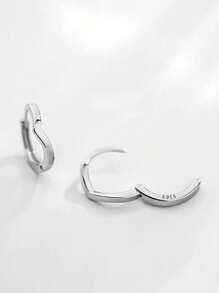 1 pièce Boucles d'oreilles créoles en argent sterling 925 pour femmes, boucles d'oreilles créoles mini fines en forme de V