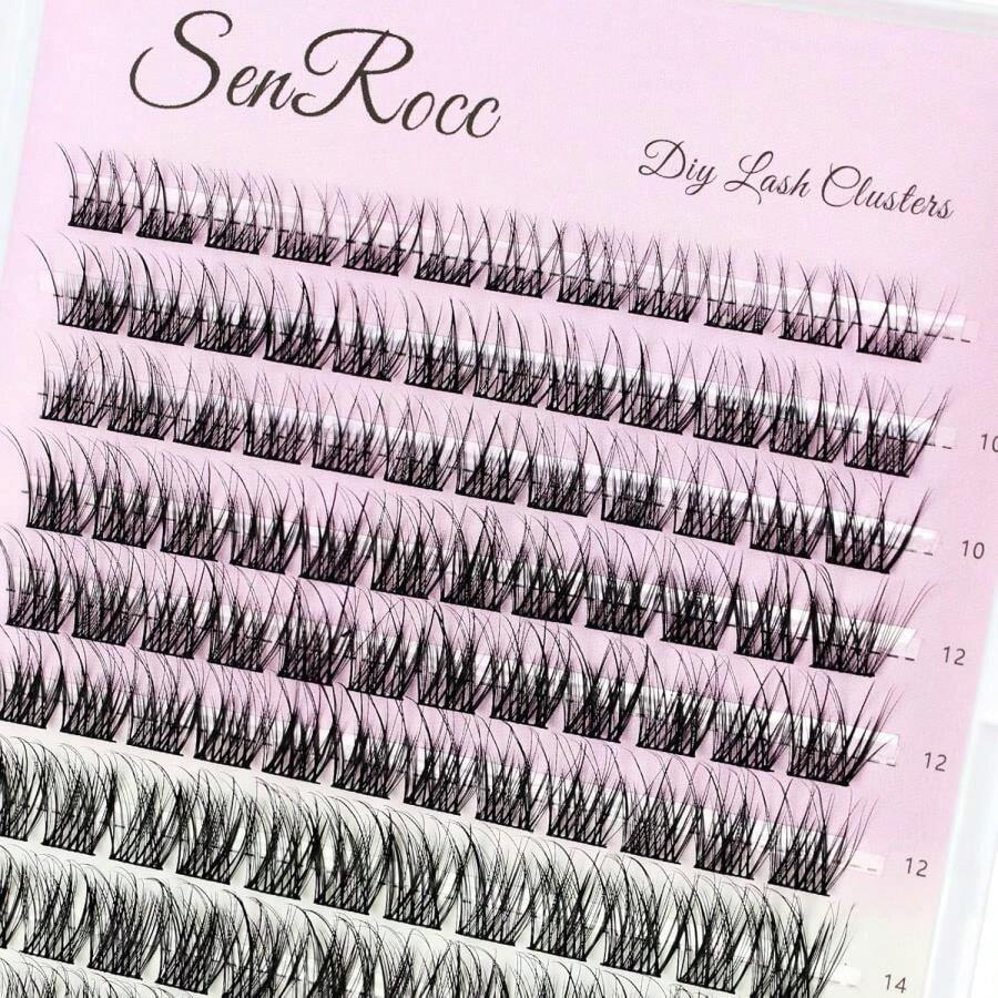 Lash Clusters Extensions 240pcs Individual Lashes 14-18mm Mixed Long Natural Look DIY Eyelash Extension Supplies C Curl Individual Eyelashes Faux Mink Cluster Lashes 0.07 (40D-0.07C-14-18mm)