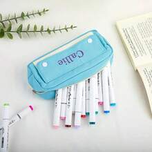 定制姓名拉链大容量铅笔盒，带口袋，适合学生和同事的开学礼物，适合生日返校。这款铅笔盒采用马卡龙配色，清新温暖，在普通文具中脱颖而出。 - 彩色 - 查看 7