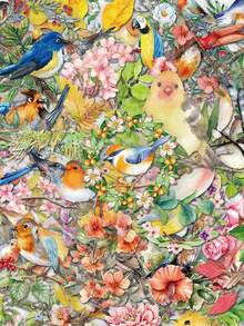 SCXXBSW 50pcs Watercolor Bird Cartoon Graffiti Stickers Decorative Water Cups Notebook Luggage Double Transparent Waterproof Stickers - Multicolor - View 3