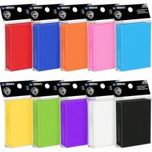 Paquete de 1,200 fundas para cartas, ajuste perfecto, ideales para doble funda, fundas para cartas de intercambio compatibles con MTG, TCG y cartas de juegos. - 10 colores - Ver 2