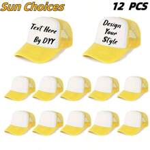 10 PCS  Unisex Sublimation Blank Mesh Baseball Cap Polyester Mesh Trucker Hat Bulk - 10 PCS - View 10