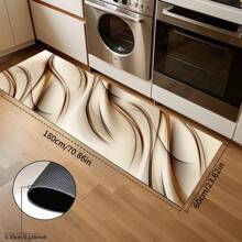 1pc Brown Striped Printed Anti-Fatigue Mat, Thick Design For Kitchen,Living Room, Porch, Balcony & Home Decor