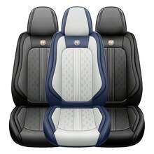 JDWBT Car Seat Covers Full Set 5 Seat, Fit For T0yota Hybrid RAV4, Camry, Corolla, 4Runner, Prius, C-HR, Avalon, Crown, NAPPA Leather Automotive Seat Covers For Cars, Universal Car Front Seats And Back, Adjustable Car Seat Protector - 藍白 - 查看 10