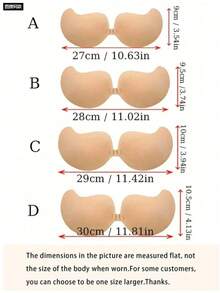 粘性胸罩 - 隐形聚拢胸罩露背无肩带胸罩，无缝前扣胸罩内衣女士自粘硅胶粘合剂，自粘露背可重复使用聚拢乳贴，女士内衣和内衣配饰 - 彩色 - 查看 10
