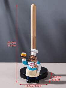 1pc Chef Style Paper Towel Holder, Resin Crafts Display For Kitchen, Cafe, Western Restaurant, Cake Shop