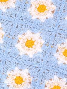 1pc/2pcs Girls Daisy Headband, Triangular Scarf Headband, Elegant Crochet Hair Accessories For Teens - Blue - View 4