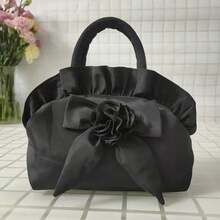 1 件女士手提包，新款纯色中号拉链夏季钱包购物手提包 - 花卉图案，涤纶材质，可手洗或专业干洗，节日主题，涤纶衬里，无边漆