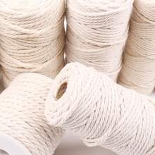 白色手工编织绳，DIY花园装饰，办公室相框，节日装饰，手工礼品工艺品，礼品包装，圣诞节，婚礼装饰，家居装饰编织绳 - 白色 - 查看 7