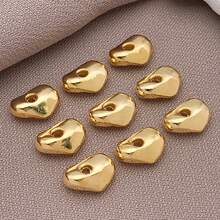 10/20/30pcs Real 18K Gold Plated Twist Brass Beads Asymmetrical Plated Spacer Beads Small Loose Craft Bead For DIY Bracelets Earring Necklace Jewelry Making