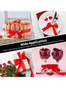 1 条白色缎带，多种宽度：0.6/1/1.5/2/2.5/4/5 厘米、缎带蝴蝶结、彩色缎带、涤纶缎带、礼盒丝缎带、提花缎带 - 白色 - 查看 6