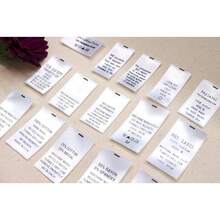 Custom Printed 50-200PCS Satin Care Labels,White Labels Black Print Straight Cut No Folds,Personalized Clothing Sewing Labels Clothes Washable Label, Men's And Women's Clothing Collar,Name Fabric White Tags With Multicolor Design, Exquisite Embroidered Personalized Handmade Tags For Clothing, Bags, Dress, T-Shirt, Hat, Scarf ,School Uniforms, Bed Sheets, Hats, Socks, School Bags, Etc. - White - View 8