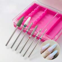 1set Mini Stainless Steel & Ceramics Pre-Processing Nail Art Polishing Head Remove The Nail Polish Adhesive Grinding And Polishing Bits Tool Removing Dead Skin And Excess Gel Nail Drill Bit General Cuticle Clean Nail Files Art Tools - Multicolor - View 5
