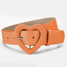 1 Piece Extended Heart Buckle Belt For Women, Decorative Dress Belt, Summer New Fashionable Heart Ins Style Belt, Suitable For Daily Commuting, Going Out With Friends, Vacation, Evening Party, Christmas Party, Great Gift For Valentine's Day Or Mother's Day For Yourself, Friends, Family, Girlfriend, Mother (Gift Packaging) Autumn, Fall, Halloween - 粉色 - 查看 5