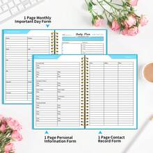 Daily Planner Undated 87 Sheets, 8.3" X 5.7" To Do List Notebook Twin-Wire Binding, A5 Hourly Planner Notebook, Daily To Do List Notepad Habit Tracker Journal For Meetings, Appointments - Blue - View 5