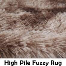1pc Soft Shag Tie-Dyed Coffee Brown Area Rug For Living Room, Lightweight Yet Very Comfortable, Affordable Carpet Tie-Dye Fluffy Polyester Floor Carpet, , Bedroom, Game Room, Dorm Room Decor - Multicolor - View 3