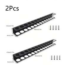 Estantería de herramientas de pared, soporte de pinzas de tigre y clips para destornilladores, estantería colgante multifuncional para herramientas, diseño de colocación ordenada con agujeros, material de metal negro, fijación a la pared ahorra espacio, solución de almacenamiento de herramientas para el hogar/garaje industrial, organizador práctico para mujer, esencial para viajes, regreso a la escuela, dormitorio