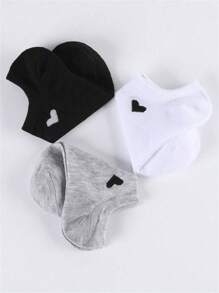 6 paires de chaussettes de sport décontractées design cœur, chaussettes basses coupe bateau et chaussettes invisibles, convenant pour le printemps et l'été, chaussettes de sport pour étudiants