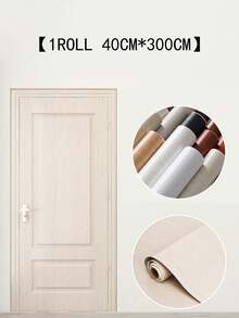 1卷自粘乙烯基仿木纹门装饰墙纸用于厨房、书桌、墙壁装饰，适用于家庭、厨房、浴室、家具翻新和装饰（防水、防油、可移除），家居装饰密封贴纸