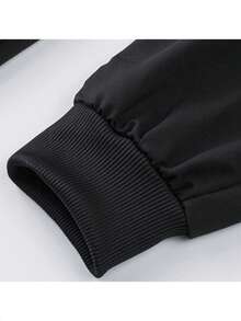 Spring And Autumn Style Men's Spliced Zipper Cardigan Sports Suit; - Black - View 3