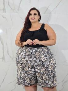 Kit 4 Bermuda Shorts Plus Size Garter Belt Affordable Fashion Curvy  With Elastic Waist Real Curves Fresh - 彩色 - 查看 7