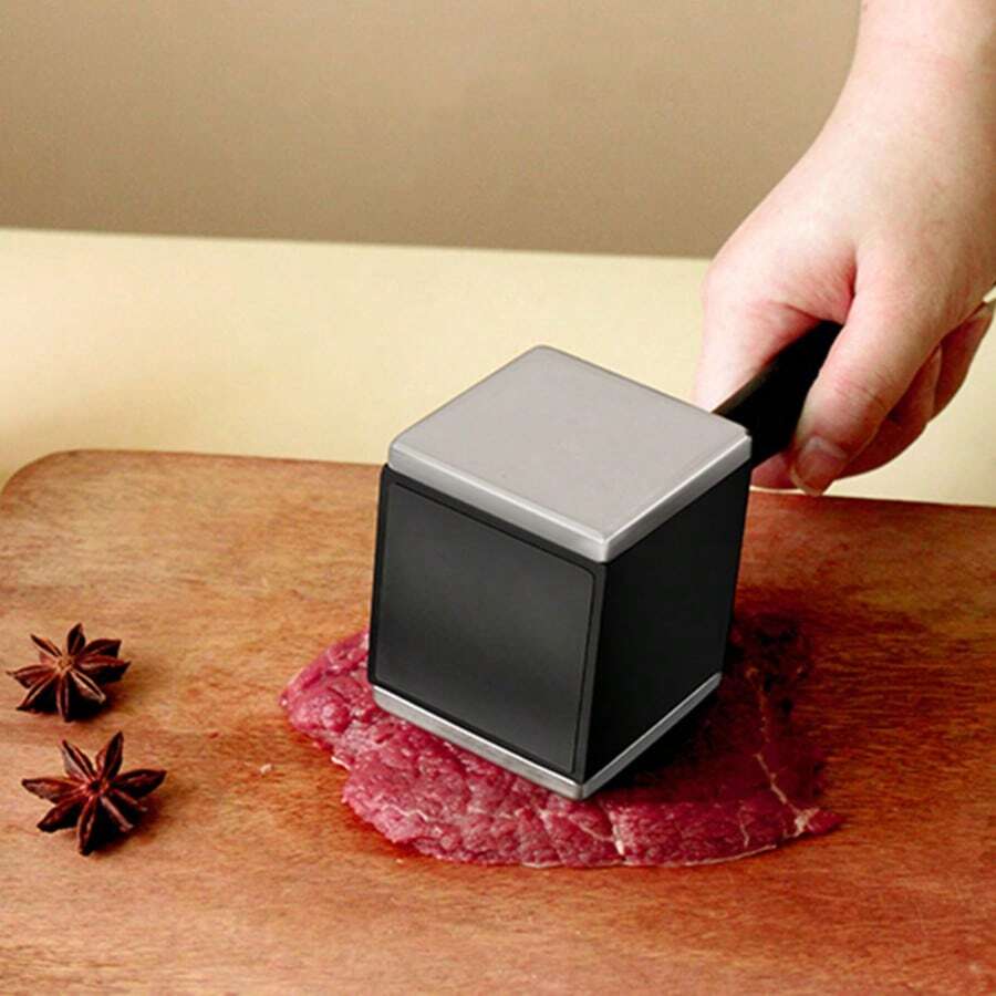 Gorilla Grip Double-Sided Meat Tenderizer Tool, Heavy Duty Kitchen Mallet, Spiked Side Tenderizes, Smooth Flattens Steak, Pound Beef, Maximize Food Flavor, Comfortable Handle, Commercial Grade, Black - Máy làm mềm thịt hai mặt không cần kim - Xem 1